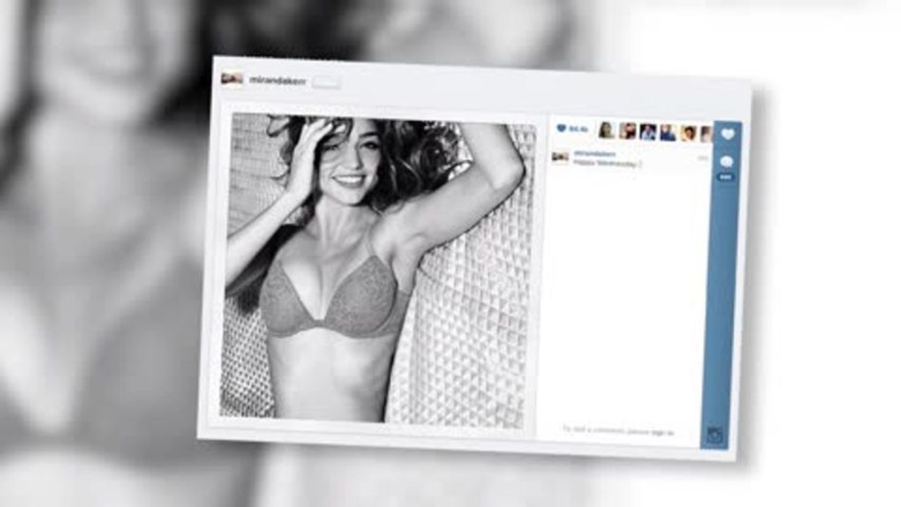 Miranda Kerr Poses in a Lacy Bra