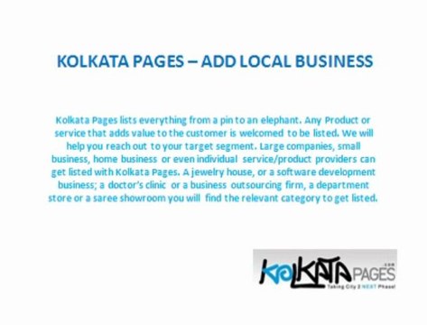 Kolkata Pages - Yellow Pages Of India