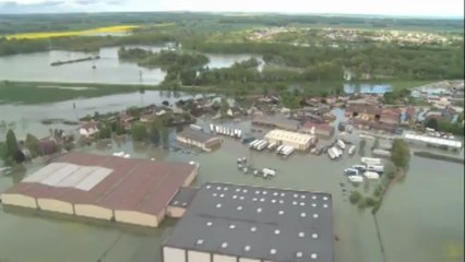 Vue aérienne des inondations