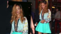 Newly-Single Rihanna Goes Braless in a Low Cut Unbuttoned Shirt