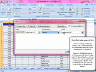 Excelde Sralama Yapmak - Ileri Excel ders videolarn IZLEYIN
