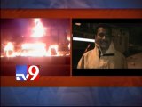 Unknown persons burnt  private bus in Hyderabad
