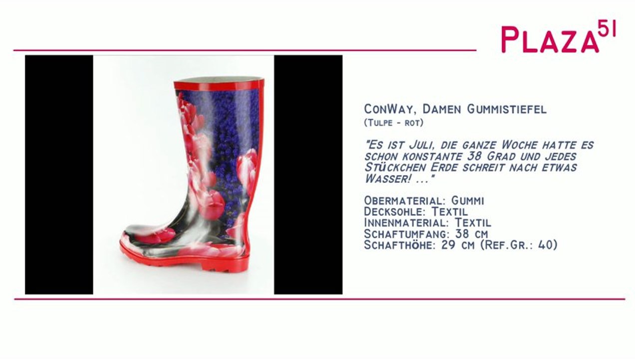 Neuvorstellung: ConWay, Damen Gummistiefel - Tulpe - rot