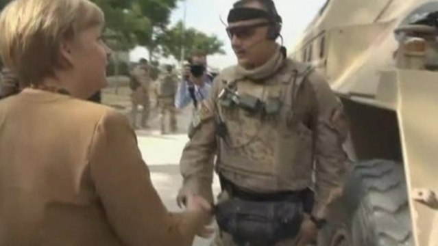 German Chancellor Merkel visits troops in Afghanistan
