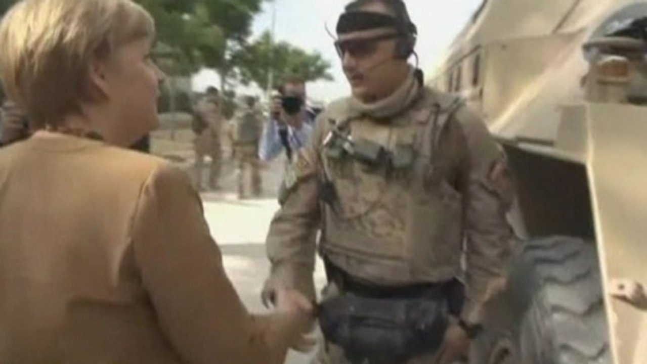 German Chancellor Merkel visits troops in Afghanistan