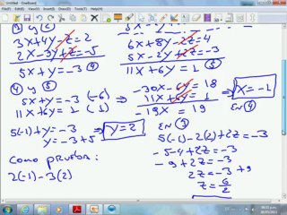 Resolución de un sistema 3x3, método de reducción