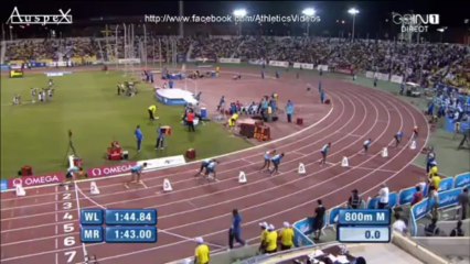 800m Doha 2013, Rudisha 1.43.87, Bosse 1.44.77 PB