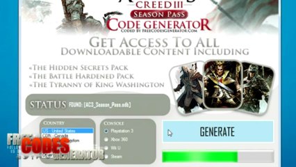 Assassin's Creed 3 Season Pass Generator - FREE Codes [MAY 2013]