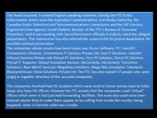 Abney Associates FTC cracks down on tech support scam run from India