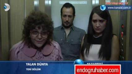 Yalan Dünya'da  Emir ile Nurhayat asansörde Vasfiye Teyze'ye yakalandı