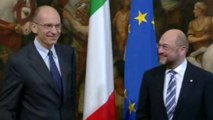 Roma - L'arrivo del Presidente del Parlamento europeo Martin Schulz (10.05.13)