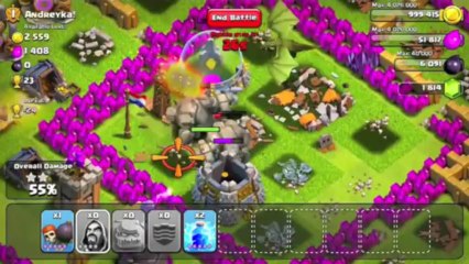 Clash of Clans - Golem Gameplay - 2 Attacks!