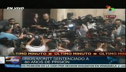 Júbilo tras escuchar sentencia de 80 años contra Ríos Montt