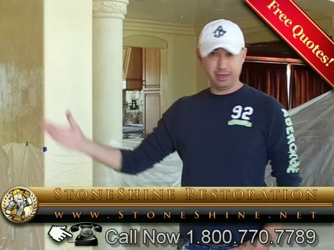 Travertine tile restoration, cleaning, polishing, sealing, Stoneshine, Whittier CA