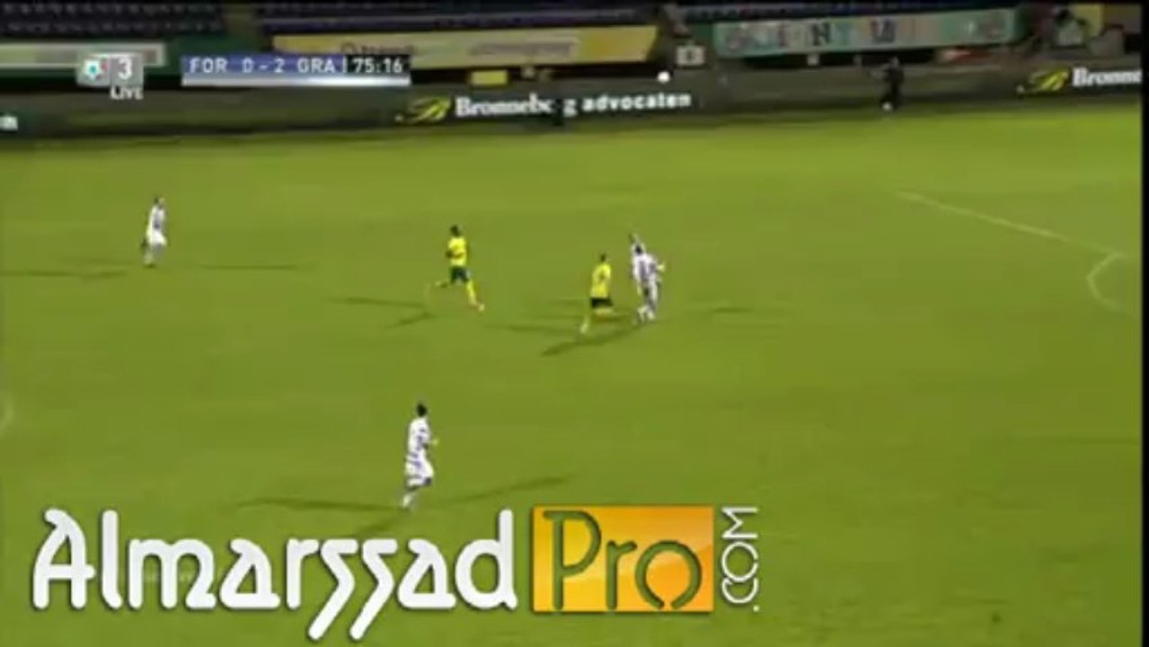 76' Doelpunt Abdelaziz Khalouta, Fortuna Sittard - De Graafschap, 1-2