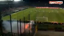 [www.sportepoch.com]Atlanta 0-1 Juventus fans threw fireworks creating a disturbance