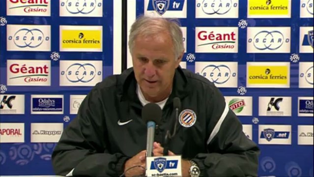 Conférence de presse SC Bastia - Montpellier Hérault SC : Frédéric HANTZ (SCB) - René GIRARD (MHSC) - saison 2012/2013