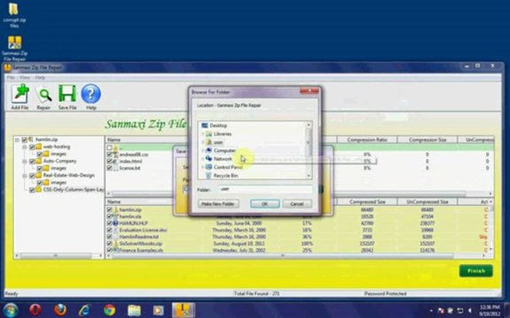 How to repair corrupt damaged zip files by Sanmaxi zip file repair software