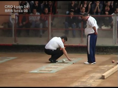 premier tir de précision, CRO Lyon contre BRB Ivrea, demi finale Coupe d'Europe 2013, Sport Boules