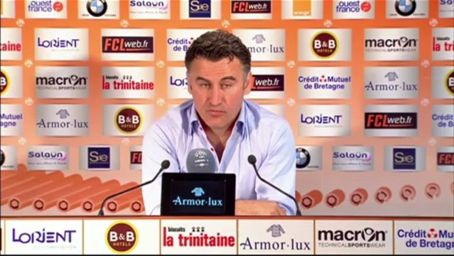 Conférence de presse FC Lorient - AS Saint-Etienne : Christian GOURCUFF (FCL) - Christophe GALTIER (ASSE) - saison 2012/2013