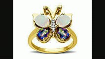 Mystic Green Topaz And Opal Butterfly Ring With Diamonds In 14k Gold Over Silver From Jewelry.com Review