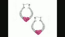 Heart Hoop Earrings With Rose And White Swarovski Crystal In Sterling Silver From Jewelry.com Review