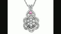 38 Ct Diamond And Pink Sapphire Pendant Necklacein 14k White Gold From Jewelry.com Review