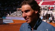Nadal, feliz de ganar frente a su público el tercer trofeo en Madrid