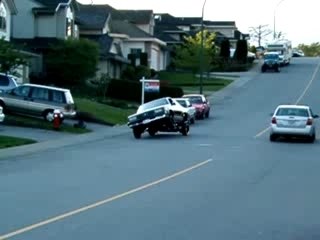 3 wheeling Olds Cutlass Lowrider