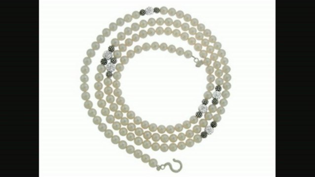 Aya Azrielant 48 Pearl Necklace With White And Black Crystal Elements In Sterling Silver From Jewelry.com Review