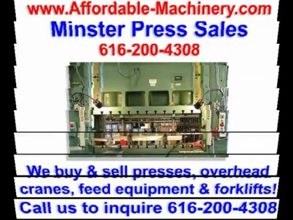 Minster Metal Stamping Presses Minster Punch Presses Available