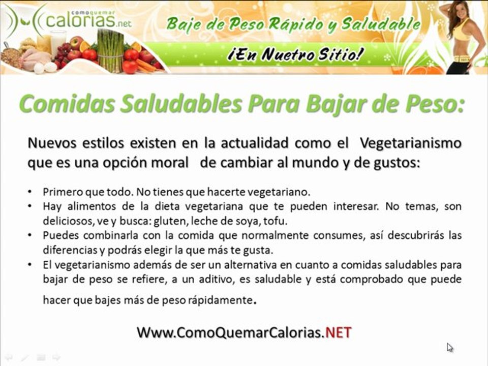 Comidas Saludables Para Bajar de Peso