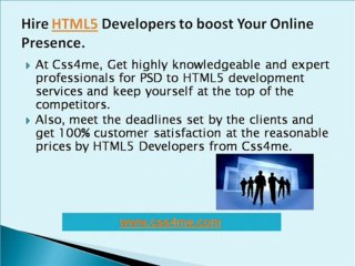 Css4me brings out HTML5 an Amalgam of HTML and CSS.