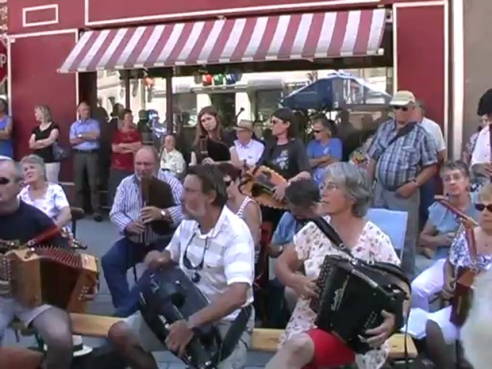 BOEUFS DANS LES CAFES A  LA FETE DE L'ACCORDEON  A LUZY