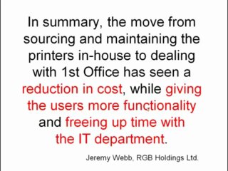 Print Solution Bath Testimonial for 1st Office