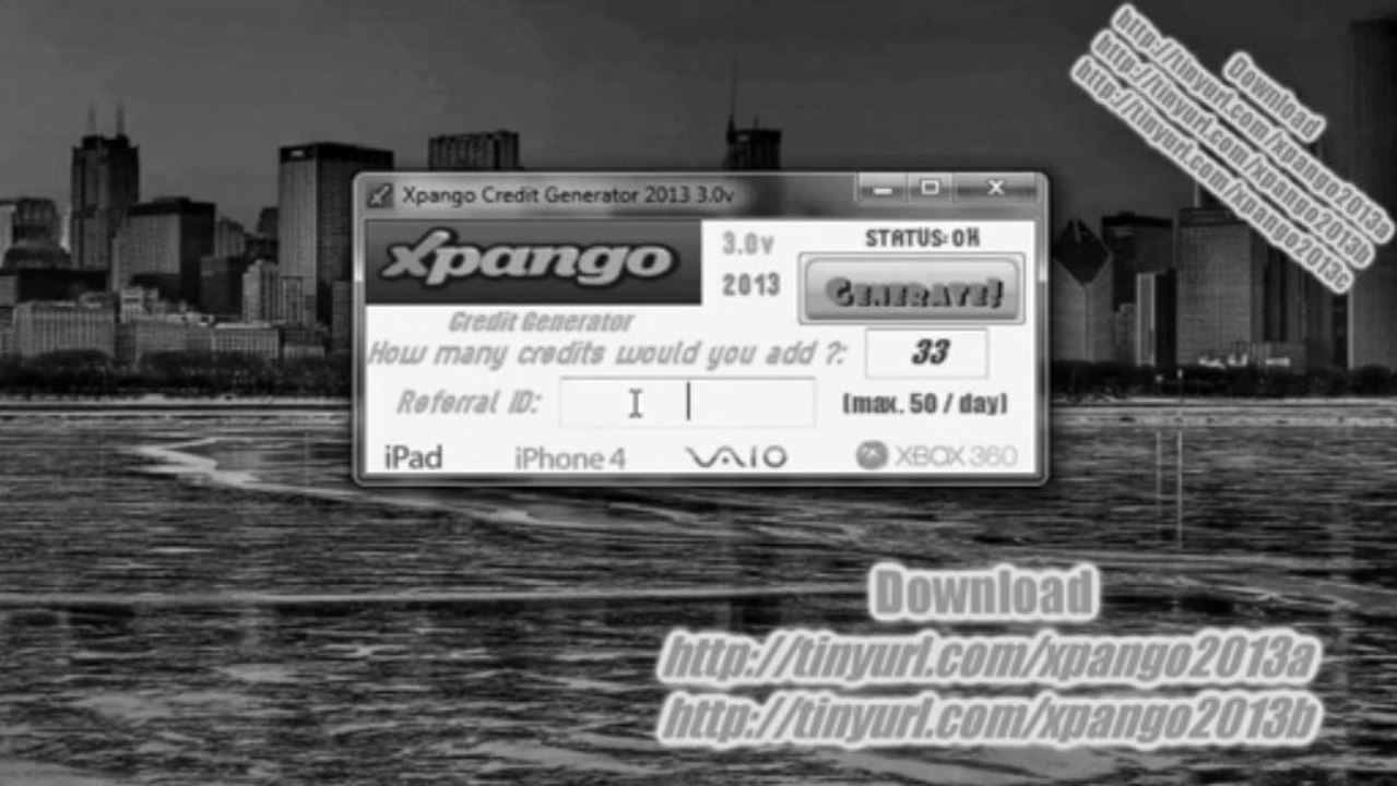 PROOF of Xpango credits generator