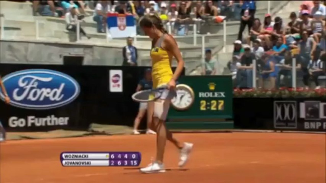 Rom: Wozniacki kommt nicht in Tritt - Jovanovski erweist sich als Stolperstein