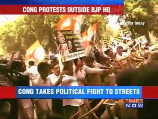 Congress protests outside BJP HQ