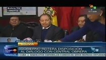 Bolivia: gobierno acepta reinstalar diálogo con COB