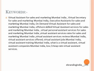 VIRTUAL ASSISTANCE FOR SALES AND MARKETING SUPPORT