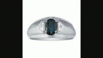 Mens Sapphire And White Diamond Ring In 10k White Gold Review