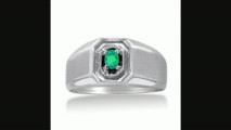 14ct Oval Emerald Mens Ring Crafted In Solid White Gold Review