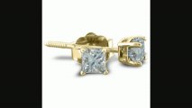 12ct Princess Diamond Stud Earrings In 14k Yellow Gold, Ij, Si2si3 Review