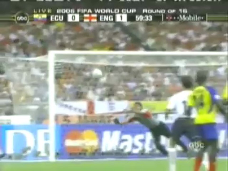 Beckham Free Kick Goal - England vs Ecuador