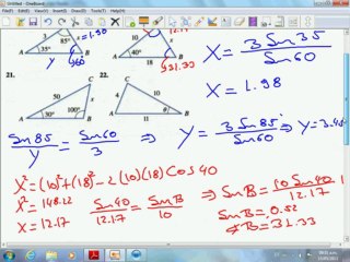 Resolución de triangulos por la ley se senos y cosenos