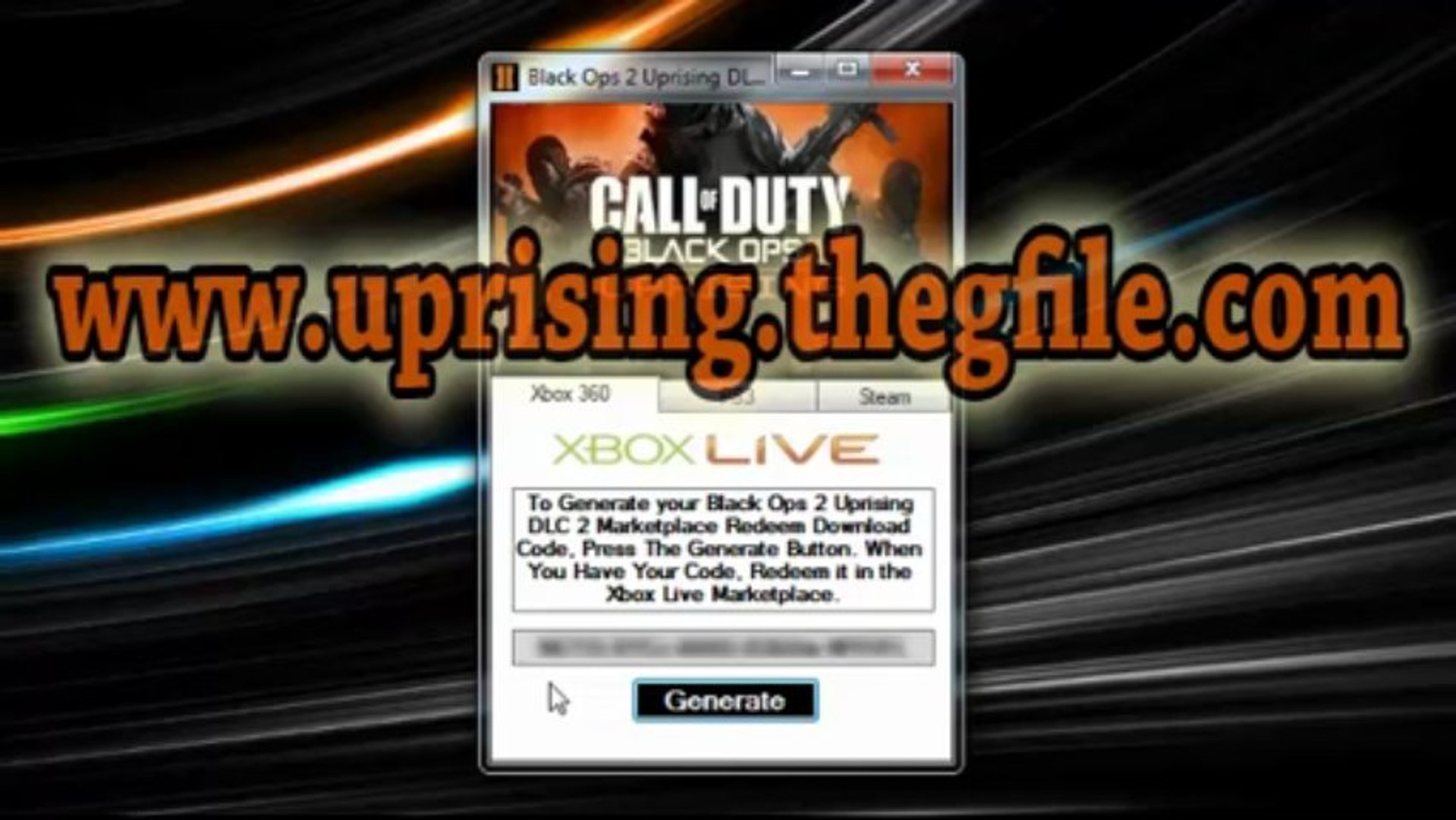 Black Ops 2 Uprising Map Pack DLC Redeem Codes - Xbox 360, PS3 and PC -  video Dailymotion