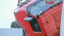 Truck teeters on edge of bridge after crash in Australia