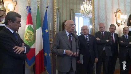 Roma - Napolitano con una rappresentanza di allievi della Polizia di Stato (16.05.13)