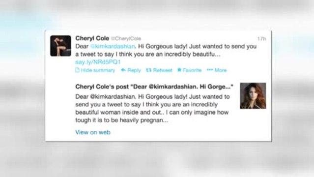 Cheryl Cole Tweets Message of Support to Kim Kardashian