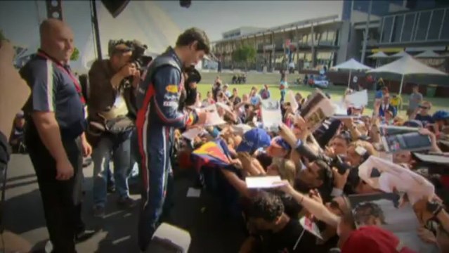 Mark Webber en démonstration à Melbourne